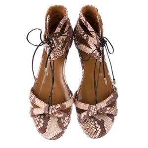 Aquazzura Snakeskin Gladiator Sandals Sz 38